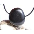 Basalt Scheibenstein / Schmuckstein gebohrt - Sonderqualität - ca. 3 cm x 2,8 cm x 1 cm