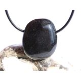 Basalt Scheibenstein / Schmuckstein gebohrt -...