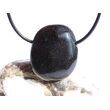 Basalt Scheibenstein / Schmuckstein gebohrt - Sonderqualität - ca. 3 cm x 2,5 cm x 1 cm