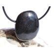 Basalt Scheibenstein / Schmuckstein gebohrt - Sonderqualität - ca. 3 cm x 2,5 cm x 1 cm