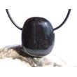 Basalt Scheibenstein / Schmuckstein gebohrt - Sonderqualität - ca. 3 cm x 2,5 cm x 1 cm