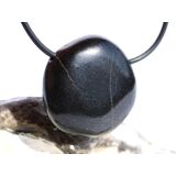 Basalt Scheibenstein / Schmuckstein gebohrt - Sonderqualität - ca. 2,9 cm x 2,9 cm x 1,1 cm