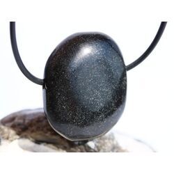 Basalt Scheibenstein / Schmuckstein gebohrt - Sonderqualit�t - ca. 3,2 cm x 2,6 cm x 1,1 cm