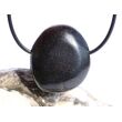 Basalt Scheibenstein / Schmuckstein gebohrt - Sonderqualität - ca. 3,2 cm x 2,8 cm x 1,1 cm