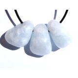 Calcit blau Trommelsteine gebohrt - ca. 2,8 - 3,4 cm /...