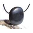 Basalt Scheibenstein / Schmuckstein gebohrt - Sonderqualität - ca. 3,1 cm x 2,7 cm x 0,9 cm