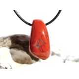 Jaspis rot Schmuckstein gebohrt - Sonderqualität - ca. 2,6 cm x 1,5 cm x 1,6 cm - Sonderpreis wg. Makel -