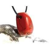 Jaspis rot Schmuckstein gebohrt - Sonderqualität - ca. 2,6 cm x 1,5 cm x 1,6 cm - Sonderpreis wg. Makel -