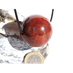 Brekzien-Jaspis XXL Kugel Schmuckstein gebohrt - Sonderqualit�t - ca. 3,8 cm