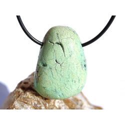 Chrysopras XL Trommelstein gebohrt - ca. 3,6 cm x 2,6 cm x 1,5 cm