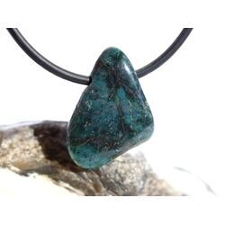 Apatit blau natur Trommelstein / Schmuckstein gebohrt - ca. 2,2 cm x 1,7 cm x 0,8 cm