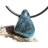 Apatit blau natur Trommelstein / Schmuckstein gebohrt -...