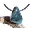 Apatit blau natur Trommelstein / Schmuckstein gebohrt - ca. 2,2 cm x 1,7 cm x 0,8 cm