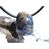 Lapislazuli / Fleck-Lapis Trommelstein gebohrt - ca. 2,4 cm x 1,8 cm x 2 cm