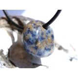 Lapislazuli / Fleck-Lapis Trommelstein gebohrt - ca. 2,4 cm x 1,8 cm x 2 cm