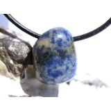 Lapislazuli / Fleck-Lapis Trommelstein gebohrt - ca. 2,4 cm x 1,8 cm x 2 cm