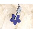 Lapislazuli Blume / Blüte Schmuckstein / Scheibenstein an Lederband - Sonderqualität - ca. 1,8 cm x 1,8 cm x 0,2 cm