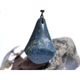 Lapislazuli / Fleck-Lapis XL Schmuckstein gebohrt - ca. 3,7 cm x 2,6 cm x 1,8 cm - inkl. Band -