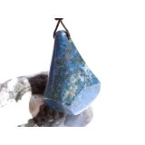 Lapislazuli / Fleck-Lapis XL Schmuckstein gebohrt - ca. 3,7 cm x 2,6 cm x 1,8 cm - inkl. Band -