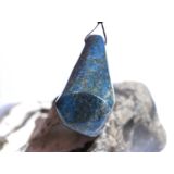Lapislazuli / Fleck-Lapis XL Schmuckstein gebohrt - ca. 3,7 cm x 2,6 cm x 1,8 cm - inkl. Band -