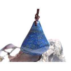 Lapislazuli / Fleck-Lapis Schmuckstein gebohrt - ca. 3,2 cm x 2,5 cm x 1,9 cm - inkl. Band -