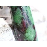 Rubin-Zoisit (Anyolith) XXXL Schmuckstein / Trommelstein gebohrt - AA-Sonderqualität - ca. 6,4 cm x 2 cm x 1,5 cm