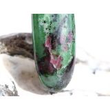 Rubin-Zoisit (Anyolith) XXXL Schmuckstein / Trommelstein gebohrt - AA-Sonderqualität - ca. 6,4 cm x 2 cm x 1,5 cm