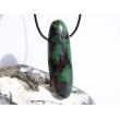 Rubin-Zoisit (Anyolith) XXXL Schmuckstein / Trommelstein gebohrt - AA-Sonderqualität - ca. 6,4 cm x 2 cm x 1,5 cm
