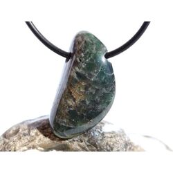 Apatit blau natur Trommelstein gebohrt - ca. 3 cm x 1,7...