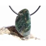 Apatit blau natur Trommelstein gebohrt - ca. 3 cm x 1,7 cm x 0,9 cm