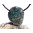 Apatit blau natur Trommelstein / Scheibenstein gebohrt - ca. 2,4 cm x 2,1 cm x 0,8 cm