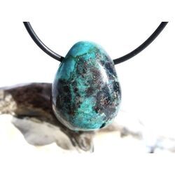 Chrysokoll Trommelstein gebohrt - Sonderqualit�t - ca. 2,5 cm x 2 cm x 1,5 cm