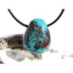 Chrysokoll Trommelstein gebohrt - Sonderqualit�t - ca. 2,5 cm x 2 cm x 1,5 cm