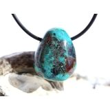 Chrysokoll Trommelstein gebohrt - Sonderqualität - ca. 2,5 cm x 2 cm x 1,5 cm