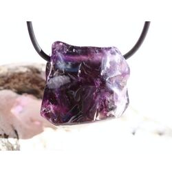 Amethyst dunkel Morion Kristallspitze / Rohstein angetrommelt, gebohrt - Sonderqualitt - ca. 2,8 cm x 2,7 cm x 2,1 cm