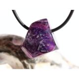 Amethyst dunkel "Morion" Kristallspitze / Rohstein angetrommelt, gebohrt - AA-Sonderqualität - ca. 2,4 cm x 2,2 cm x 1,8 cm