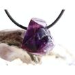 Amethyst dunkel "Morion" Kristallspitze / Rohstein angetrommelt, gebohrt - AA-Sonderqualität - ca. 2,4 cm x 2,2 cm x 1,8 cm