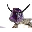 Amethyst dunkel "Morion" Kristallspitze / Rohstein angetrommelt, gebohrt - AA-Sonderqualität - ca. 2,4 cm x 2,2 cm x 1,8 cm