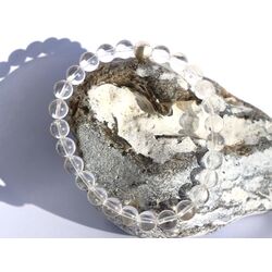 Bergkristall Armband / Kugelarmband - Silberkugel +...