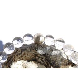 Bergkristall Armband / Kugelarmband - Silberkugel + Bergkristall-Kugeln 8 mm - AA-Sonderqualit�t - ca. 21,5 cm