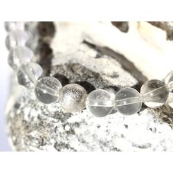 Bergkristall Armband / Kugelarmband - Silberkugel + Bergkristall-Kugeln 8 mm - AA-Sonderqualit�t - ca. 21,5 cm