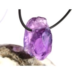 Amethyst mittelhell Kristall / Rohstein angetrommelt (Trommelstein) gebohrt - AAA-Sonderqualitt - Raritt - ca. 3,1 cm x 2,1 cm x 1,8 cm