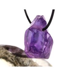 Amethyst mittelhell Kristall / Rohstein angetrommelt (Trommelstein) gebohrt - AAA-Sonderqualitt - Raritt - ca. 3,1 cm x 2,1 cm x 1,8 cm