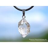 Herkimer Diamant Doppelender Kristall Anhänger Silberöse Schmucksdose - Sonderqualität - Rarität - ca. 3,1 cm x 1,3 cm x 1 cm