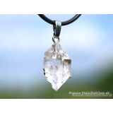 Herkimer Diamant Doppelender Kristall Anhänger Silberöse Schmucksdose - Sonderqualität - Rarität - ca. 3,1 cm x 1,3 cm x 1 cm