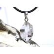 Herkimer Diamant Doppelender Kristall Anhänger Silberöse Schmucksdose - Sonderqualität - Rarität - ca. 3,1 cm x 1,3 cm x 1 cm