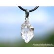 Herkimer Diamant Doppelender Kristall Anhänger Silberöse Schmucksdose - Sonderqualität - Rarität - ca. 3,1 cm x 1,3 cm x 1 cm