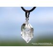 Herkimer Diamant Doppelender Kristall Anhänger Silberöse Schmucksdose - Sonderqualität - Rarität - ca. 3,1 cm x 1,3 cm x 1 cm