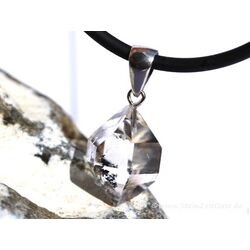 Herkimer Diamant Doppelender Kristall Anhänger Silberöse - AA-Sonderqualität - Rarität - ca. 3,3 cm x 1,5 cm x 1,4 cm