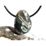 Ozeanachat Trommelstein gebohrt (Ozeanchalcedon /...